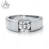 Round Moissanite Inset Ring for Men Only Gifts For Festivals And Anniversaries