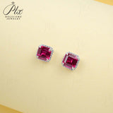 3-6.5CT Custom Earrings Lab Grown Gemstone Emerald/Ruby 925 Silver Gift Hypoallergenic Fade Resistant Factory Direct Sale