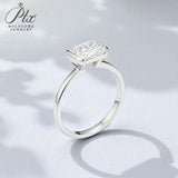2ct Radiant Moissanite Ring High-Flash Center Stone Classic Minimalist Style Wedding Engagement Band Gift for Her