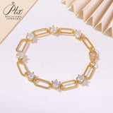 Paperclip Bracelet with Exquisite Moissanite Accents Women's Style Fashionable and Popular An Excellent Holiday Gift