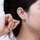 Moissanite 12 Colors Diamond Screw Back 2 in 1 Stud Earrings Multi Color 0.5-1ct Women 925 Silver New Fine Jewelry Wedding Jewel