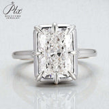 Radiant Cut Ring with 5CT D Color Moissanite Diamond 10k 14k 18K Gold Plated 925 Silver for Women Man Engagement Wedding Jewely