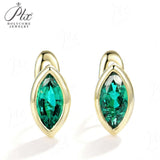 1CT Marquise Earrings D Color Moissanite/Ruby/Colombian 10k 14k S925 Plated Gold Ear Stud for Woman Engagement Christmas Party