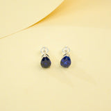 Lab Grown Gemstone Earrings 3.7-5CT Ruby Sapphire Colombia Padparadscha 925 Silver Three Claw Design Pear Earring Hypoallergenic