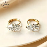 Lab Grown Diamond Earrings Exquisite New Arrival Design 10K/14K/18K Solid Yellow Gold Marquise Cut 2/3ct DEF VVS Minimalist for Women Hypoallergenic Versatile