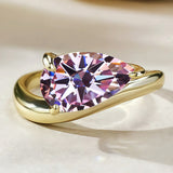 S925 Ring With 3CT Pear Shaped Moissanite D Color/Ruby/Sapphire/Colombian Emerald /Zambian Emerald VVS1 Clarity Customized For Banquet & Festival Gifts