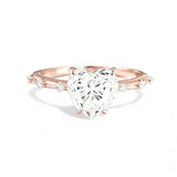 Heart Moissanite Ring with 3CT D Color Moissanite S925 10k 14k 18k Plated White Yellow Rose Gold Wedding Engagement Charm Jewely