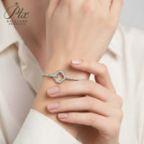 Moissanite Round Cut Multi Style Lock Design Bracelet Premium Radiant Jewelry Versatile Lock Trendy Bracelet Popular Gift Idea