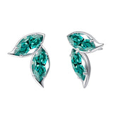 Double Clover Earrings with4CT D Color Marquise Cut Moissanite 925 Silver Plated White Yellow Gold Ear Stud Fashion Daily Jewely