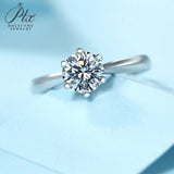 Classic Six Claw Settings Round Moissanite Adjustable Solitaire Ring Women Only Gifts For Festivals And Anniversaries
