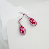 0.8-7CT Oval Cut Ruby/Sapphire/Colombian Emerald Earrings Lab-Grown Gemstone Jewelry Gift for Christmas Easter Hypoallergenic