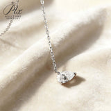 Tri-Pear Necklace with 3CT D Color Pear-shaped Moissanite S925 Plated White Yellow Rose Gold Chain Engagement Chrisrmas Daily