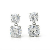 Earrings with 5.6/10CT D Color Round Moissanite 925 Silver Plated White Yellow Gold Ear Stud for Women Fashion Daily Jewely Gift