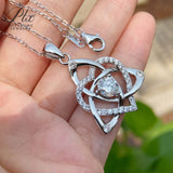 Heart-shaped Clover Necklace 925 Sterling Silver with Moissanite Round Cut VVS1 Jewelry Gift for Women’s Special Occasions