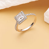 Dainty 1 Carat Princess Cut Champagne Moissanite Ring