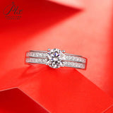 Round Moissanite Double Pavé Band Ring Women Only Gifts For Festivals And Anniversaries