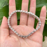 D Color 4.5x4.5mm Princess Cut Full Moissanite Tennis Bracelets for Women Men Original S925 Silver Jewelry