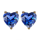 Heart Shaped Stud Earrings Lab Grown Gemstones Ruby Sapphire Emerald S925 Sterling Silver GRA Certificate Charms Birthday Gift