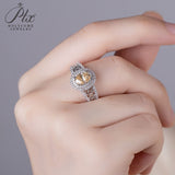 Oval Shape Moissanite Double-Band Ring Women Only Gifts For Festivals And Anniversaries