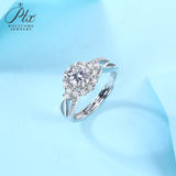 Floral Round Moissanite Twisted Double Band Adjustable Ring Women Only Gifts For Festivals And Anniversaries