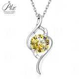 Women's 925 Sterling Silver Necklace 1.0ct D Color VVS1 Moissanite Halo Pendant Passes Diamond Tester Jewelry Gift
