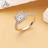 Dainty 1 Carat Princess Cut Champagne Moissanite Ring