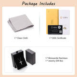 Moissanite Necklace 1CT 6.5mm Heart-Cross Pendant 925 Sterling Silver Women Wedding/Anniversary Special Gift Fine Jewelry Charms