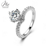 Round Shape Moissanite Wishbone Ring Women Only Gifts For Festivals And Anniversaries