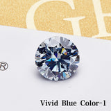 Lab Grown Moissanite Diamond Primary Color VVS1 Clarity Round Shape Brilliant Cut Beads Advanced Jewelry Making Materials