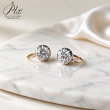 Lab Grown Diamond Earrings New Arrival Design 10K/14K/18K Solid Yellow Gold Round Cut 2/4ct DEF VVS Minimalist Stud Earrings for Women Hypoallergenic for Daily Wear Factory Direct Supply