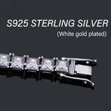 D Color 4.5x4.5mm Princess Cut Full Moissanite Tennis Bracelets for Women Men Original S925 Silver Jewelry