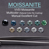 Lab Grown Moissanite Diamond Primary Color VVS1 Clarity Round Shape Brilliant Cut Beads Advanced Jewelry Making Materials