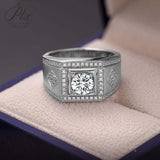 Round Moissanite Rhombus Shape Ring for Men Gifts For Festivals And Anniversaries