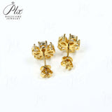 Flower-Shaped Earring Jewelry with Moissanite/Sapphire/Ruby 925 Sterling Silver Plated Screwback Earrings for Women