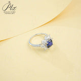 Customize Ring Cushion Cut Lab Grown Ruby Sapphire Columbia 925 Silver No Fade Hypoallergenic Anniversary Gifts Party Banquet