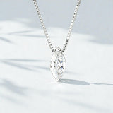 Necklace with 1/2/3CT D Color Marquise Cut Moissanite S925 Plated White Yellow Rose Gold Chain Engagement Daily Gift