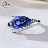 S925 Ring With 3CT Pear Shaped Moissanite D Color/Ruby/Sapphire/Colombian Emerald /Zambian Emerald VVS1 Clarity Customized For Banquet & Festival Gifts