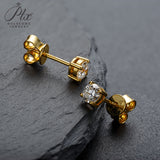 Cultivated Diamond Stud Earrings Round D Color VVS1 925 Sterling Silver Hypoallergenic Non Tarnish Minimal Commute Earring