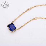 6×8mm Lab Grown Gemstone Emerald Cut Necklace D Color Ruby Sapphire Emerald VVS1 Clarity Banquet Anniversary