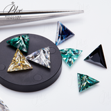 100% Real Moissanite Stone Triangle Cut Multicolor VVS1 Loose Beads With Certificate For Women Jewelry Making Charms Wholesale