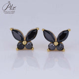 925 Sterling Silver Moissanite Lab Grown Gemstone Marquise Round Butterfly Stud Earrings Banquet Gift