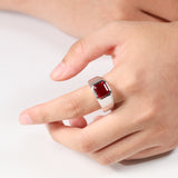 Moissanite Lab Grown Gemstone Ring Asscher Cut Moissanite Ruby Sapphire Colombian S925 Woman Man Anniversary Party Daily Charms