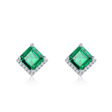 Customized Earrings Emerald Princess Ruby Sapphire Colombia Padparadscha S925 Styles Ear Studs for Thanksgiving Christmas Gift