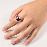 Moissanite Lab Grown Gemstone Ring Asscher Cut Moissanite Ruby Sapphire Colombian S925 Woman Man Anniversary Party Daily Charms