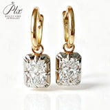 Lab Grown Diamond Earrings Exquisite New Arrival Design 10K/14K/18K Solid Yellow Gold Radiant Cut 2ct DEF VVS Minimalist for Women Hypoallergenic Versatile