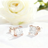 Earrings 1/3/6CT D Color Asscher Cut Moissanite 10k 14k 18k 925 Silver Plated Gold Ear Stud for Woman Engagement Daily Jewely