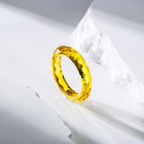 Lab Grown Yellow Garnet & Lab Grown Ruby Ring AGL Certified Faceted Cut Band Direct From Factory Elegant Jewelry Suitable For Daily Wear