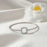 Moissanite Round Cut Multi Style Lock Design Bracelet Premium Radiant Jewelry Versatile Lock Trendy Bracelet Popular Gift Idea