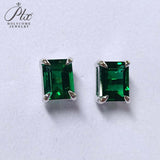 3-6.5CT Custom Earrings Lab Grown Gemstone Emerald/Ruby 925 Silver Gift Hypoallergenic Fade Resistant Factory Direct Sale