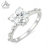 Heart Moissanite Ring with 3CT D Color Moissanite S925 10k 14k 18k Plated White Yellow Rose Gold Wedding Engagement Charm Jewely